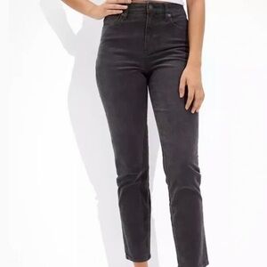 AMERICAN EAGLE | Dark Gray Corduroy Super Stretch High Rise Jeans‎ Pants Sz. 18